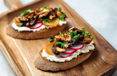 Bruschetta croccante al shiitake