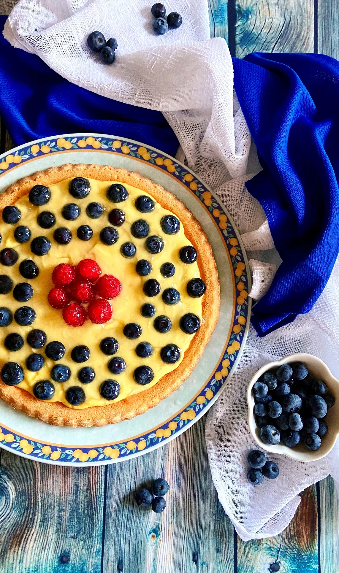 Blaubeerkuchen mit Vanillecreme