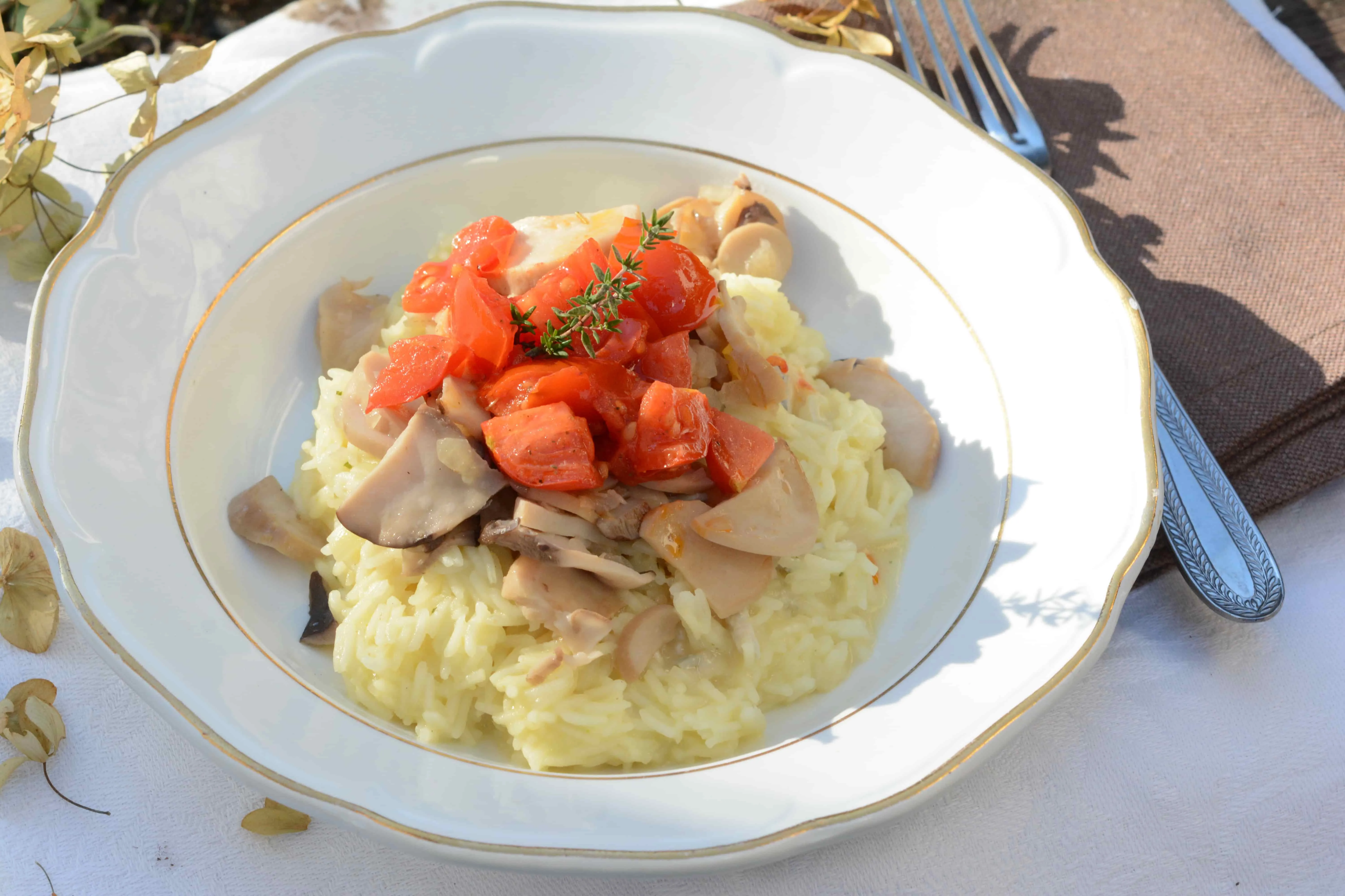 Risotto con shiitake e gorgonzola